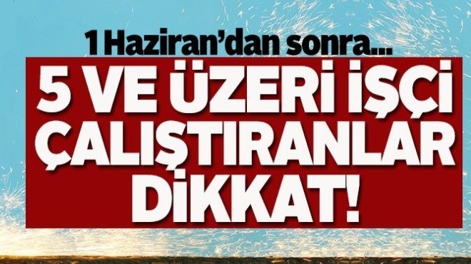 5 ve üzeri işçi maaş