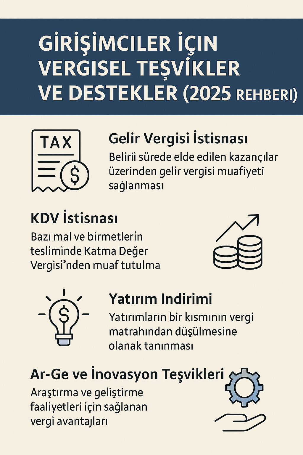 Girişimciler İçin Vergisel Teşvikler ve Destekler (2025 Rehberi)