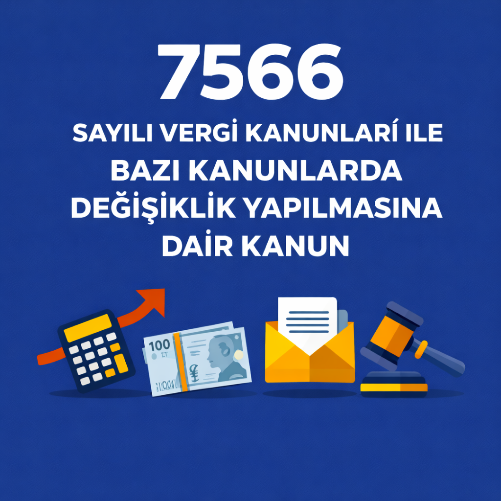 7566 SAYILI VERGİ KANUNLARI İLE BAZI KANUNLARDA DEĞİŞİKLİK YAPILMASINA DAİR KANUN